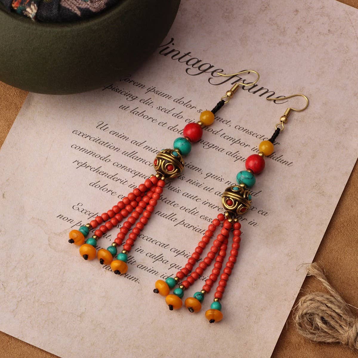 RETRO ETHNIC STYLE FASHION HAND-WOVEN EARRINGS_CWAJE3987
