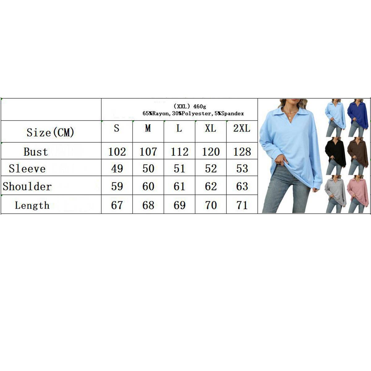 Solid color lapel baggy long-sleeved hoodie