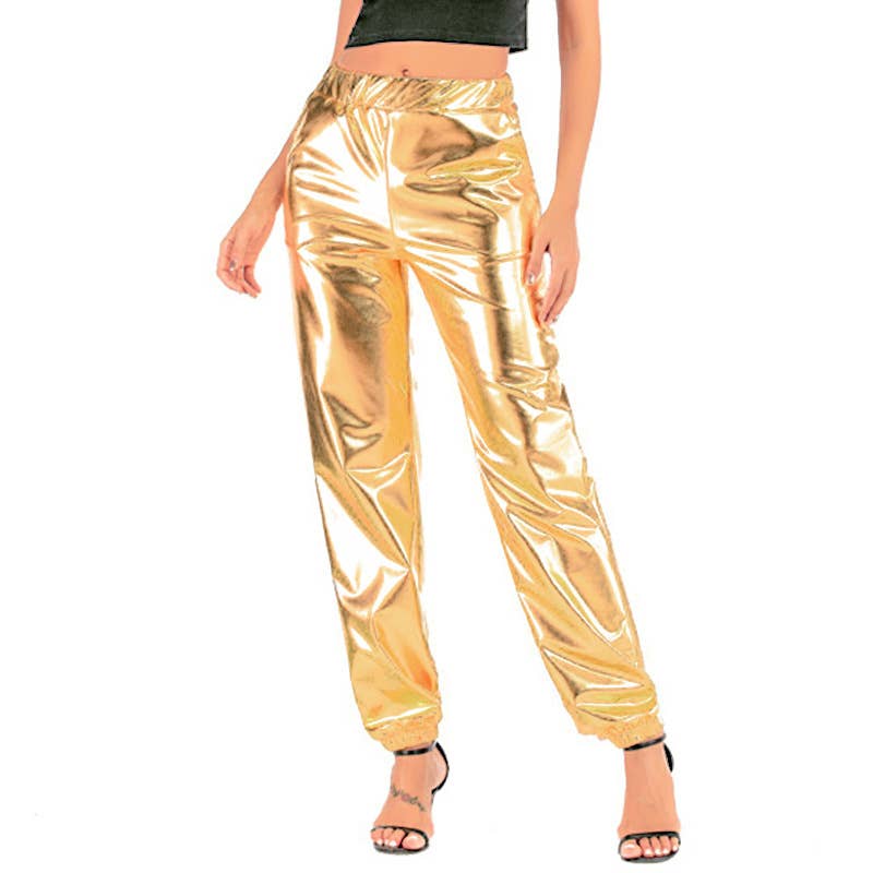 PU LEGGINGS LASER GLITTER LEATHER PARTY PANTS