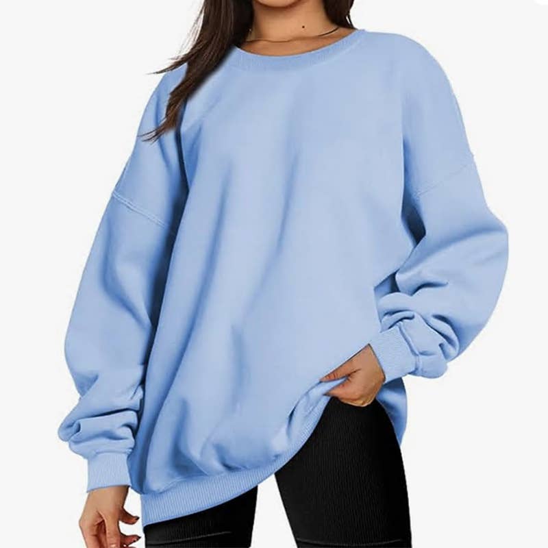 Basic solid-color long-sleeved pullover hoodie