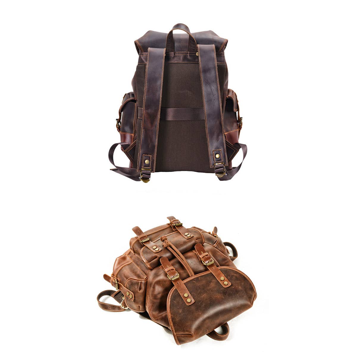 Men's Leather Travel Backpack for Hiking_CWAB5550