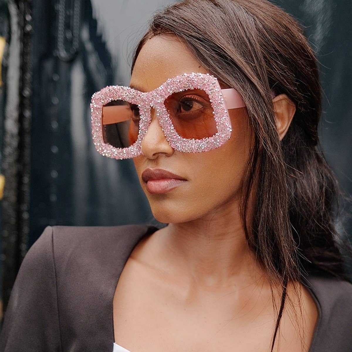 CANDY COLOR DIAMOND LARGE FRAME SUNGLASSES_CWASG0835