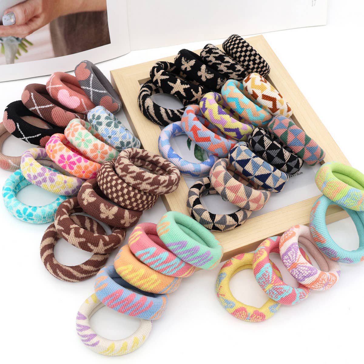 FASHION  WIDENED HAIR TIES(5PCS/BOX)_CWAHA0504