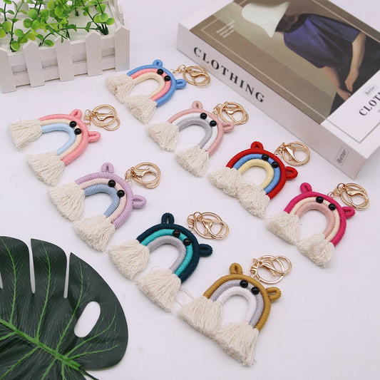 FASHION HAND-WOVEN RAINBOW TASSEL KEYCHAIN_CWMM1582