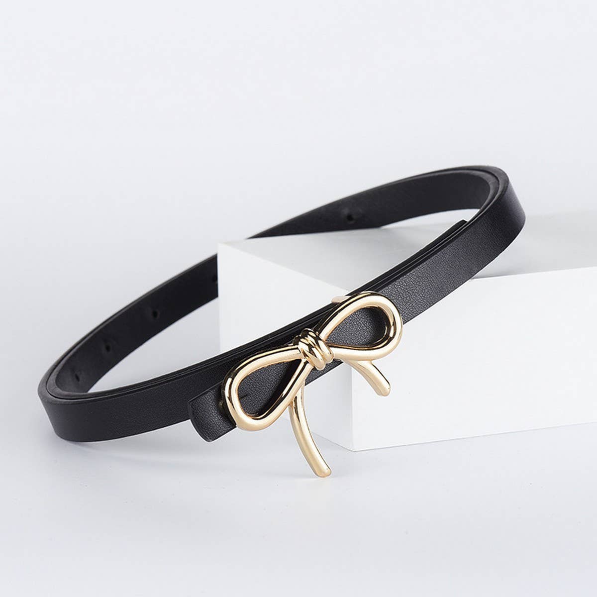 Bow PU Leather Skinny Belt | Elegant Waist Cincher_CWABE0616