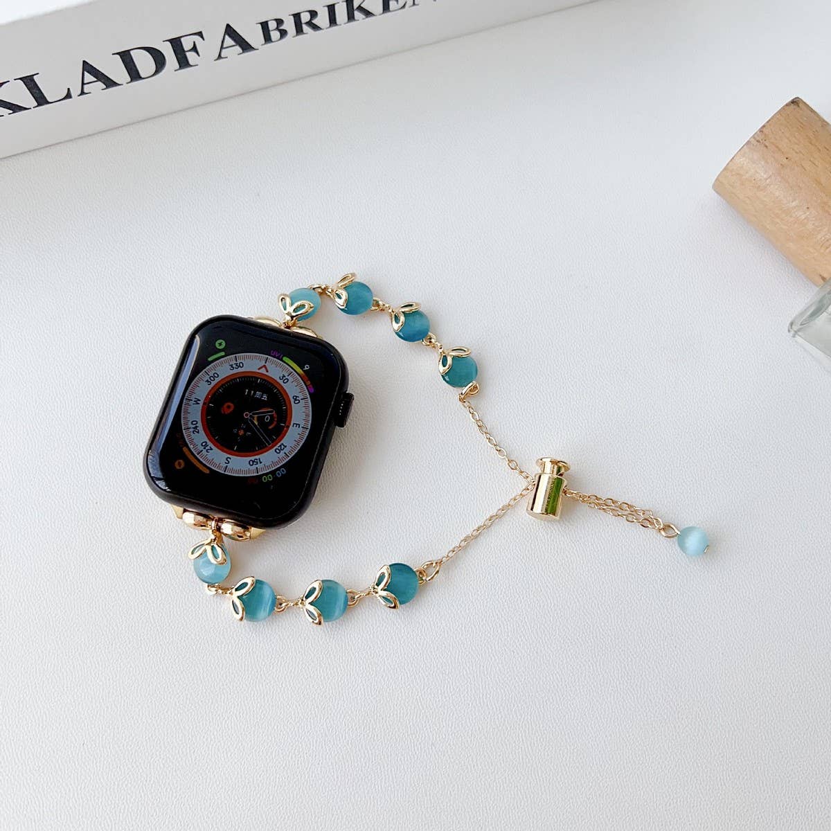 APPLE WATCH 9 CAT'S EYE METAL BRACELET STRAP_CWWW0064