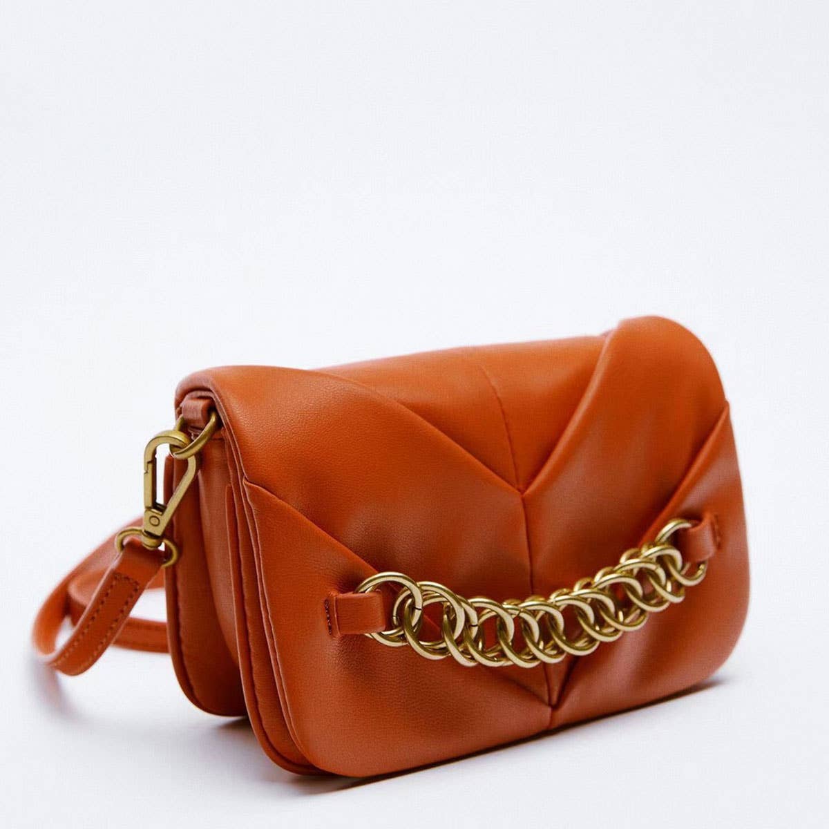 NEW SOLID COLOR SOFT LEATHER PLEATED SHOULDER BAG_CWAB3444