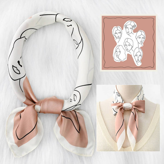 POLKA DOT CASHEW COLORBLOCK SILK SCARF_CWASC1150