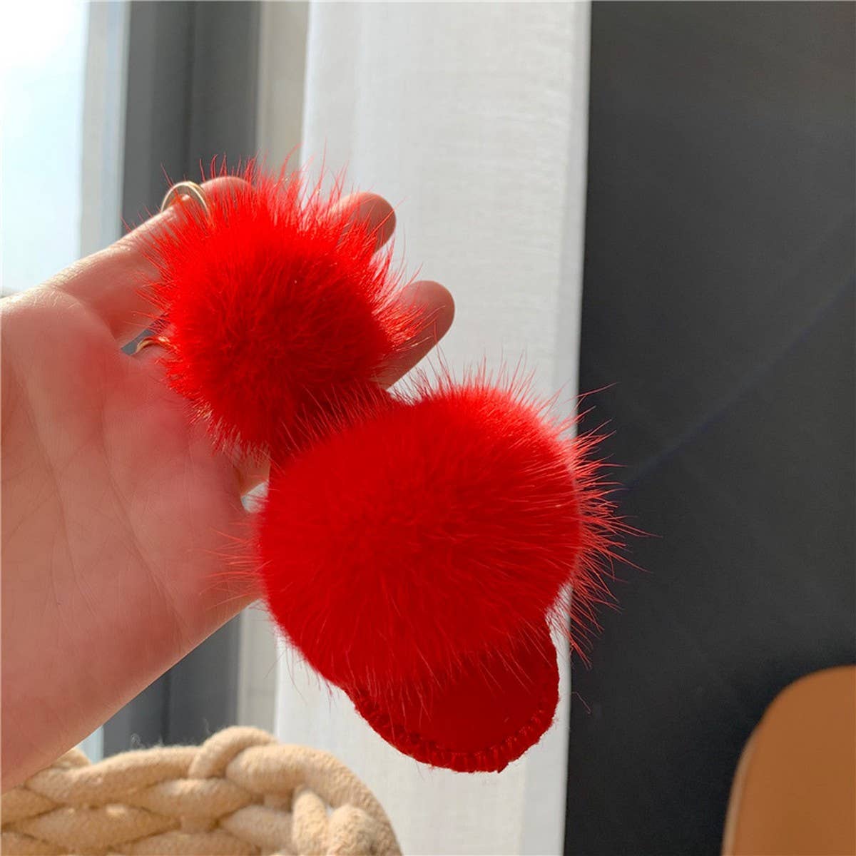 WOOL SLIPPERS PENDANT PERSONALIZED PLUSH KEYCHAIN_CWMM2486