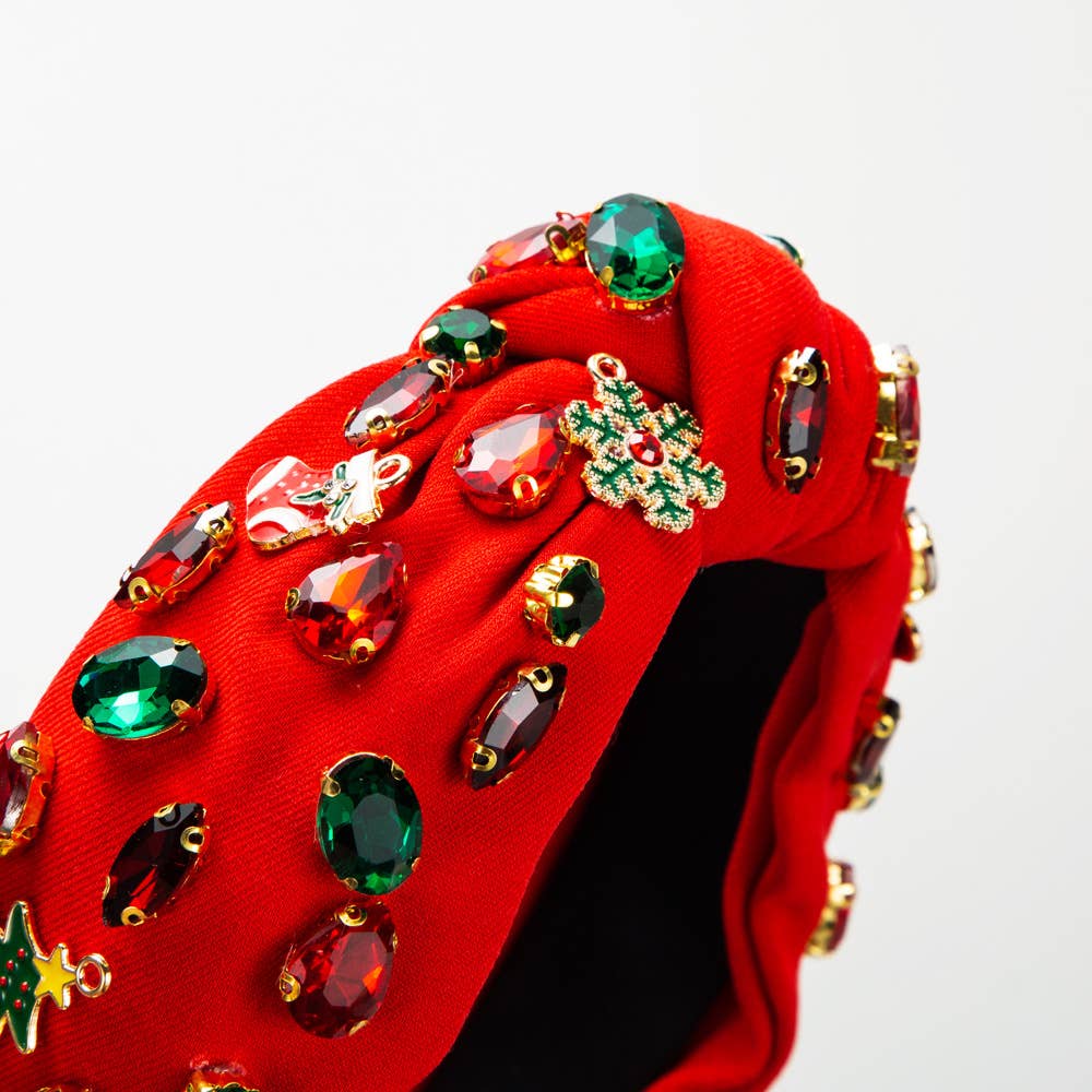 CHRISTMAS HEADBAND KNOTTED BY HAND SEWING
