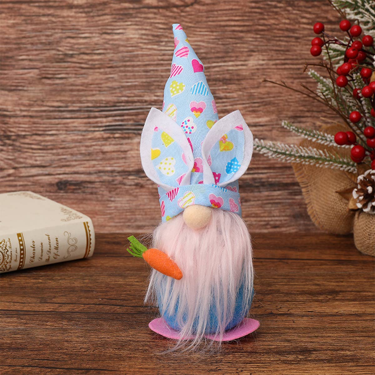 CWMM9488_EASTER COLORFUL RABBIT EAR POINTY HAT ORNAMENTS