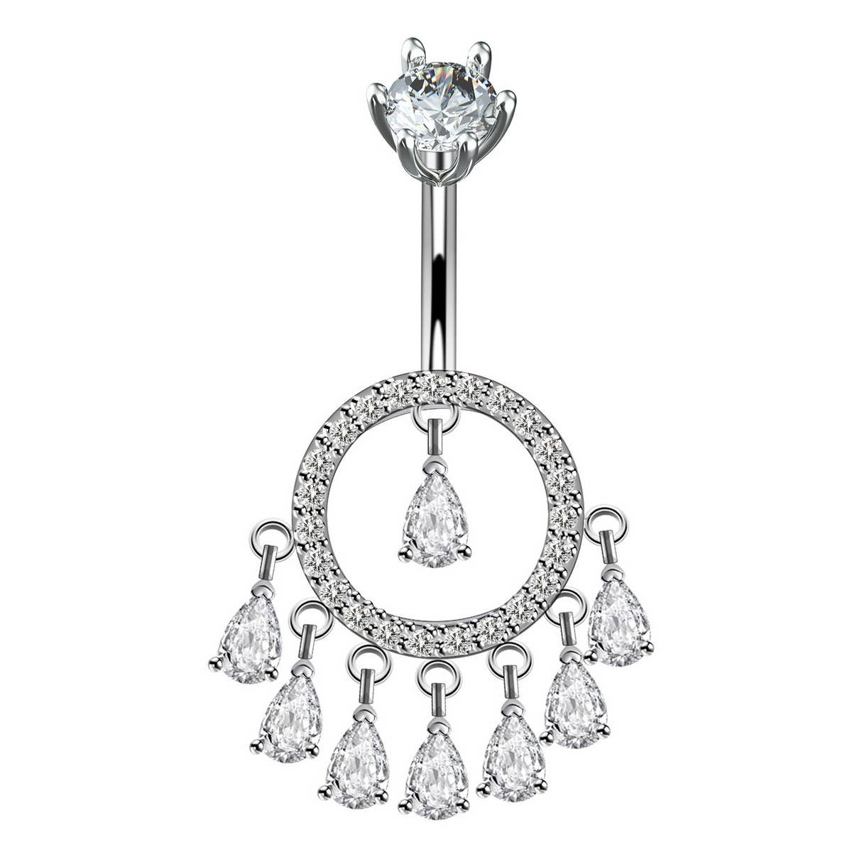 Teardrop Tassel Navel Ring Luxury Piercing