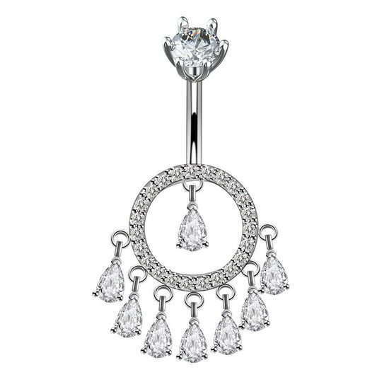 Teardrop Tassel Navel Ring Luxury Piercing