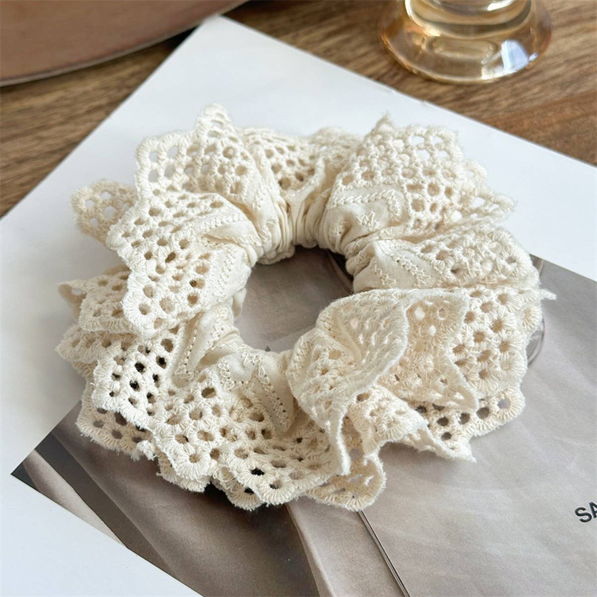 MULTI-LAYER HOLLOW PLEATED HAIR RING HAIR ROPE_CWAHA1368