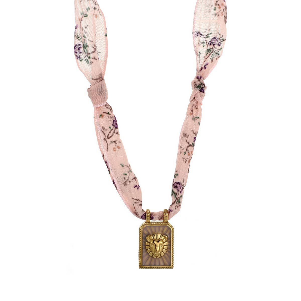 Handmade Zodiac Silk Scarf Necklace with Enamel