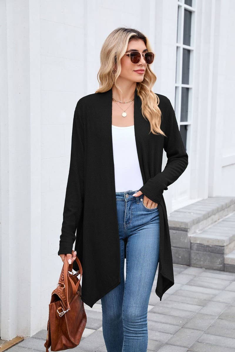 CWOCAL00859_CASUAL KNIT OPEN FRONT LONGLINE CARDIGAN