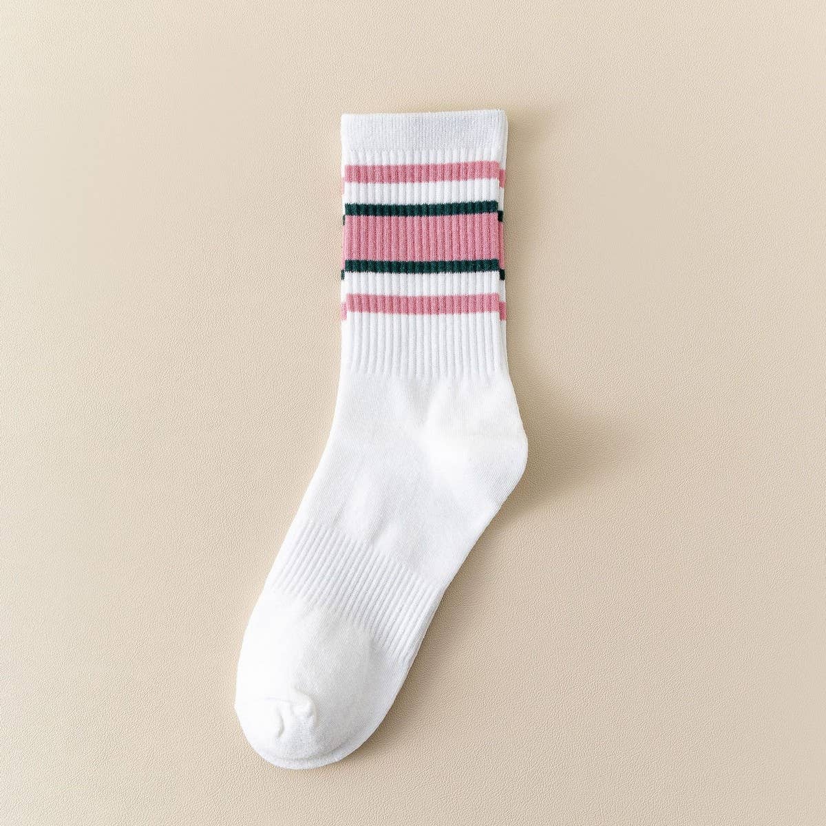 CWMS2513_AUTUMN AND WINTER RAINBOW STRIPED SOCKS