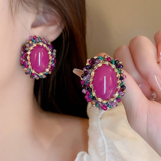 ELLIPTICAL FASHION RETRO EARRINGS