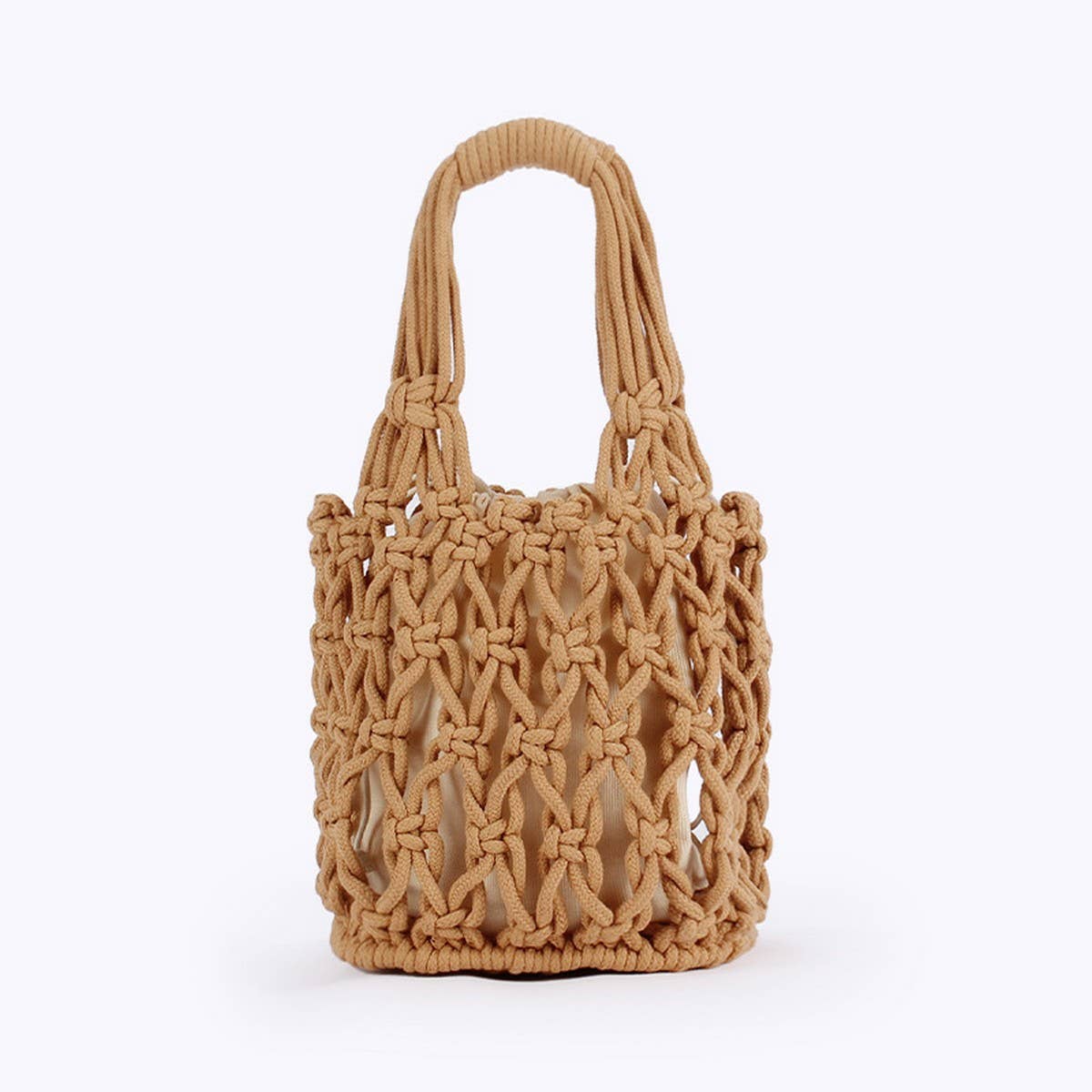 FASHION HOLLOW THICK COTTON ROPE HAND-WOVEN BAG_CWAB4687