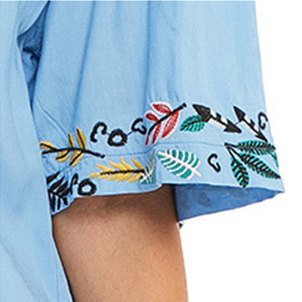 FASHION SUMMER EMBROIDERED SHORT SLEEVE