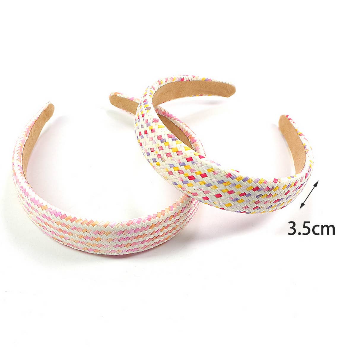 NEW WIDE-BRIMMED STRAW HEADBAND_CWAHA0974