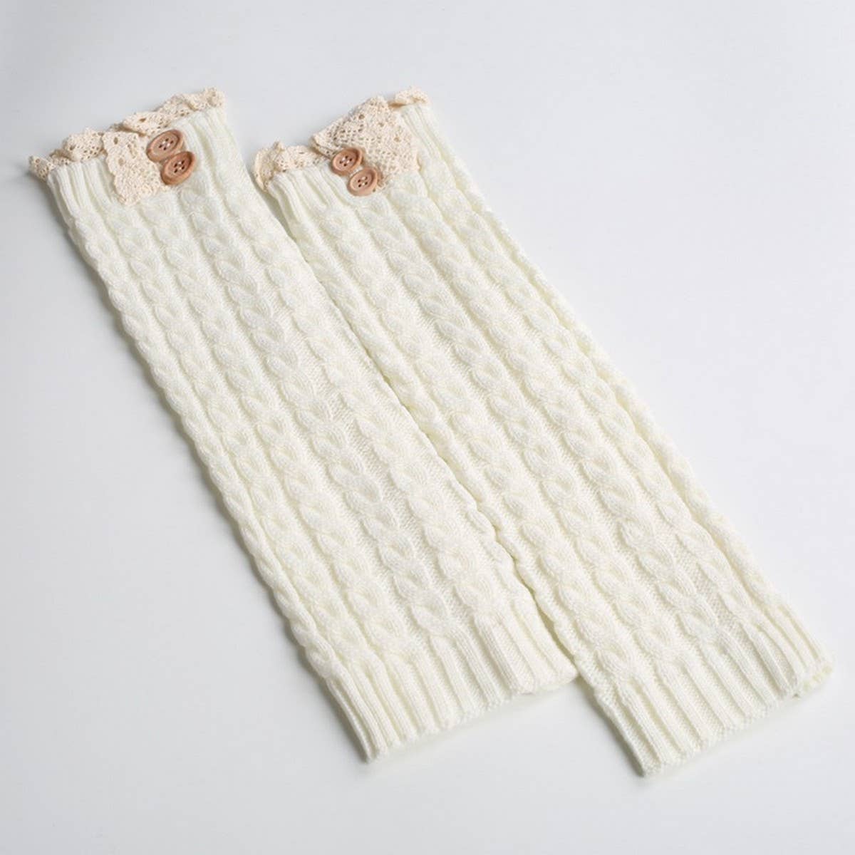 WARM BOOT COVERS WINTER LACE TWIST BUTTON SOCKS