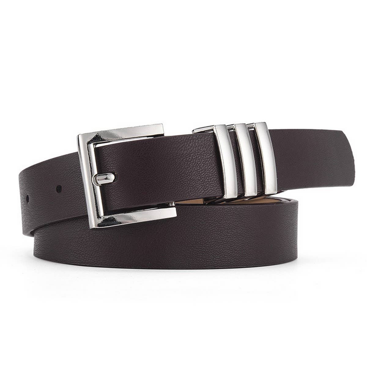 MATTE KOREAN-STYLE METAL SQUARE BUCKLE BELT