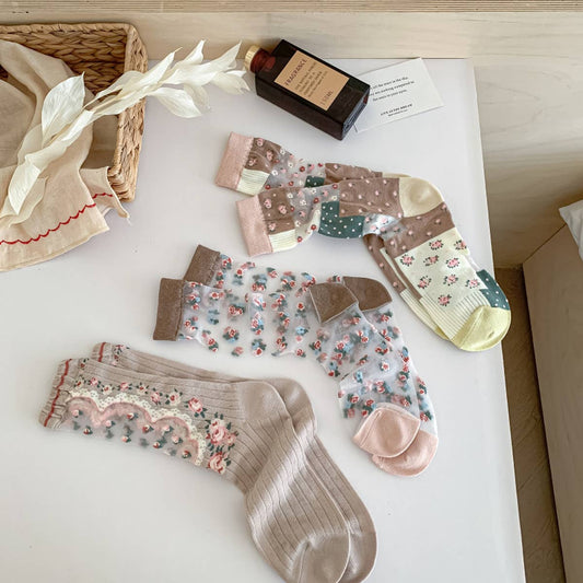RETRO NEW GARDEN TRANSPARENT SOCKS_CWMS0555