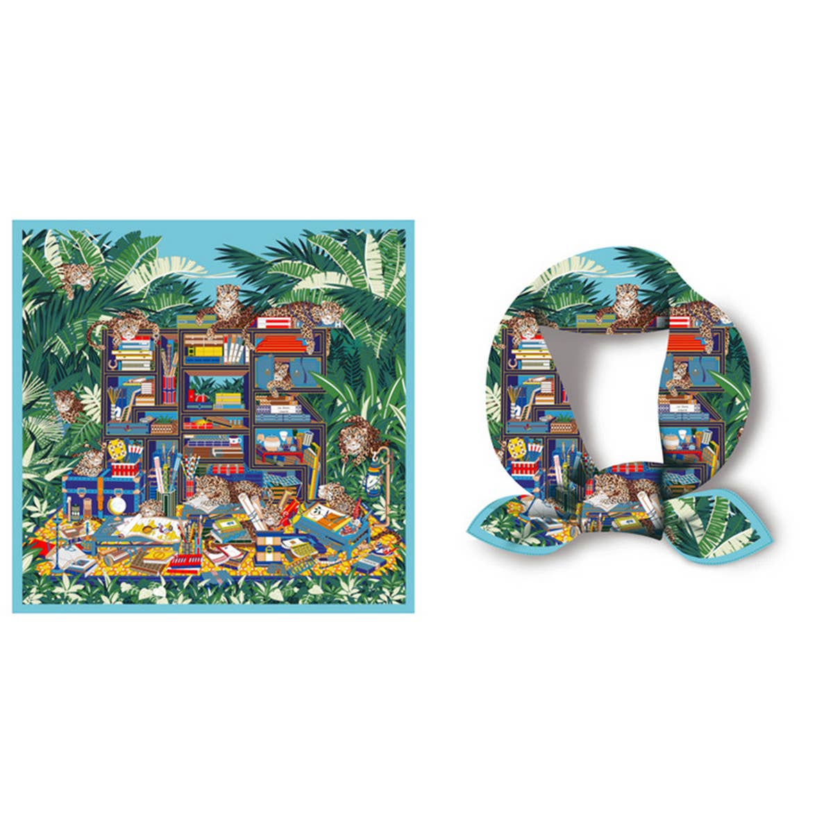 Green Silk Scarf ? Versatile Neck Tie & Hair Acces