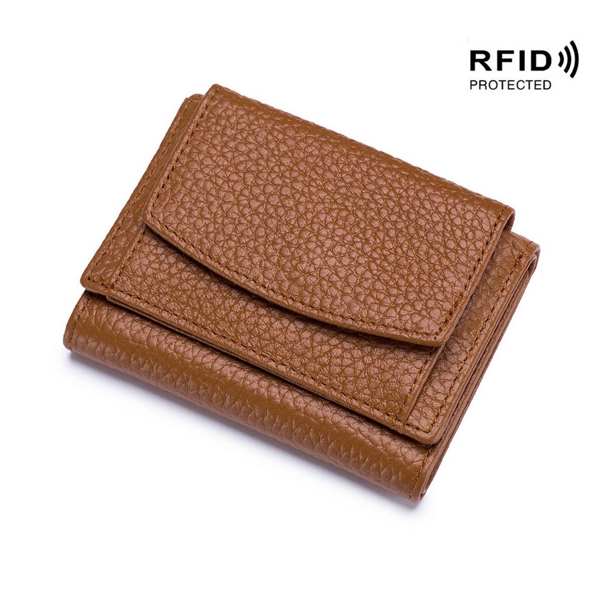 SHORT RFID COIN POCKET WALLET MINI LEATHER WALLET_CWAB3700