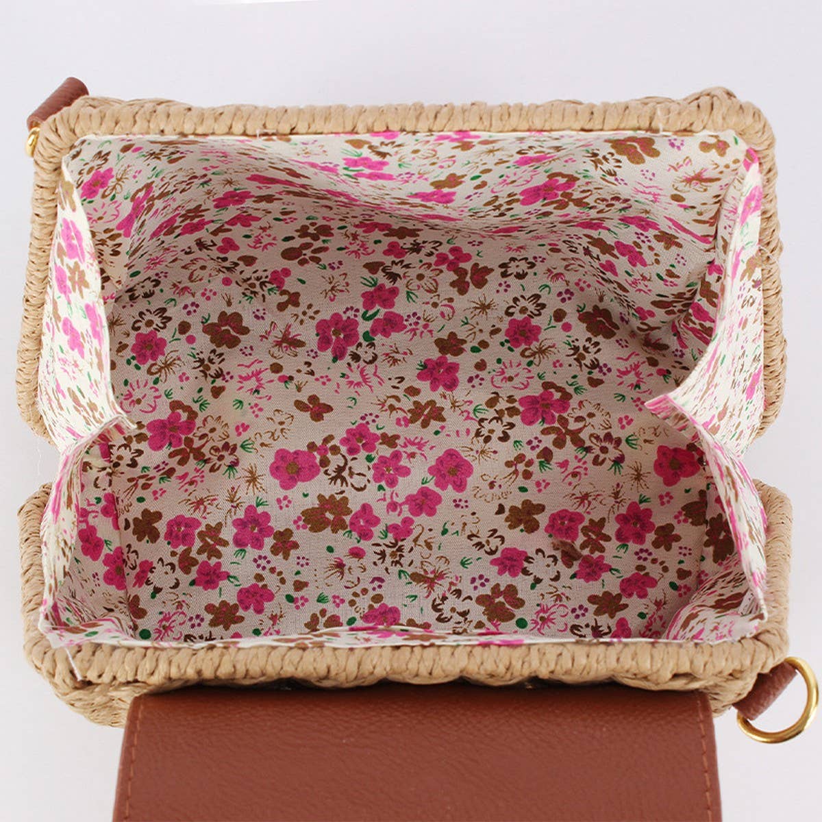 NEW RATTAN SMALL FRESH SOLID COLOR HAND-WOVEN BAG_CWAB4697