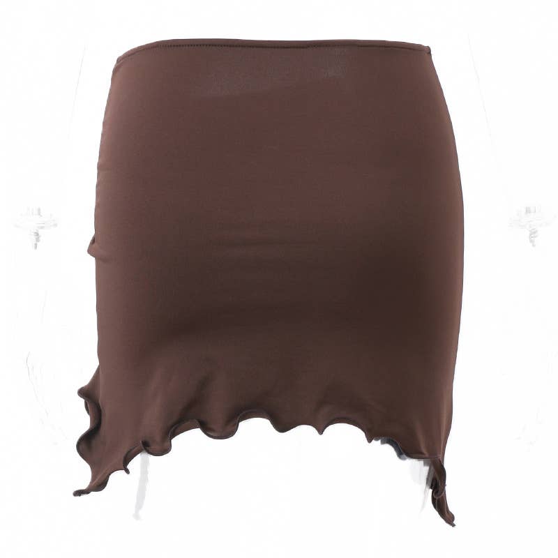 Retro pleated drawstring cinched waist skirt