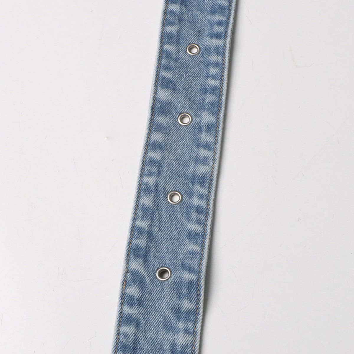 HIGH WAISTED HOLLOW EXPOSED WAIST SOLID COLOR JEANS