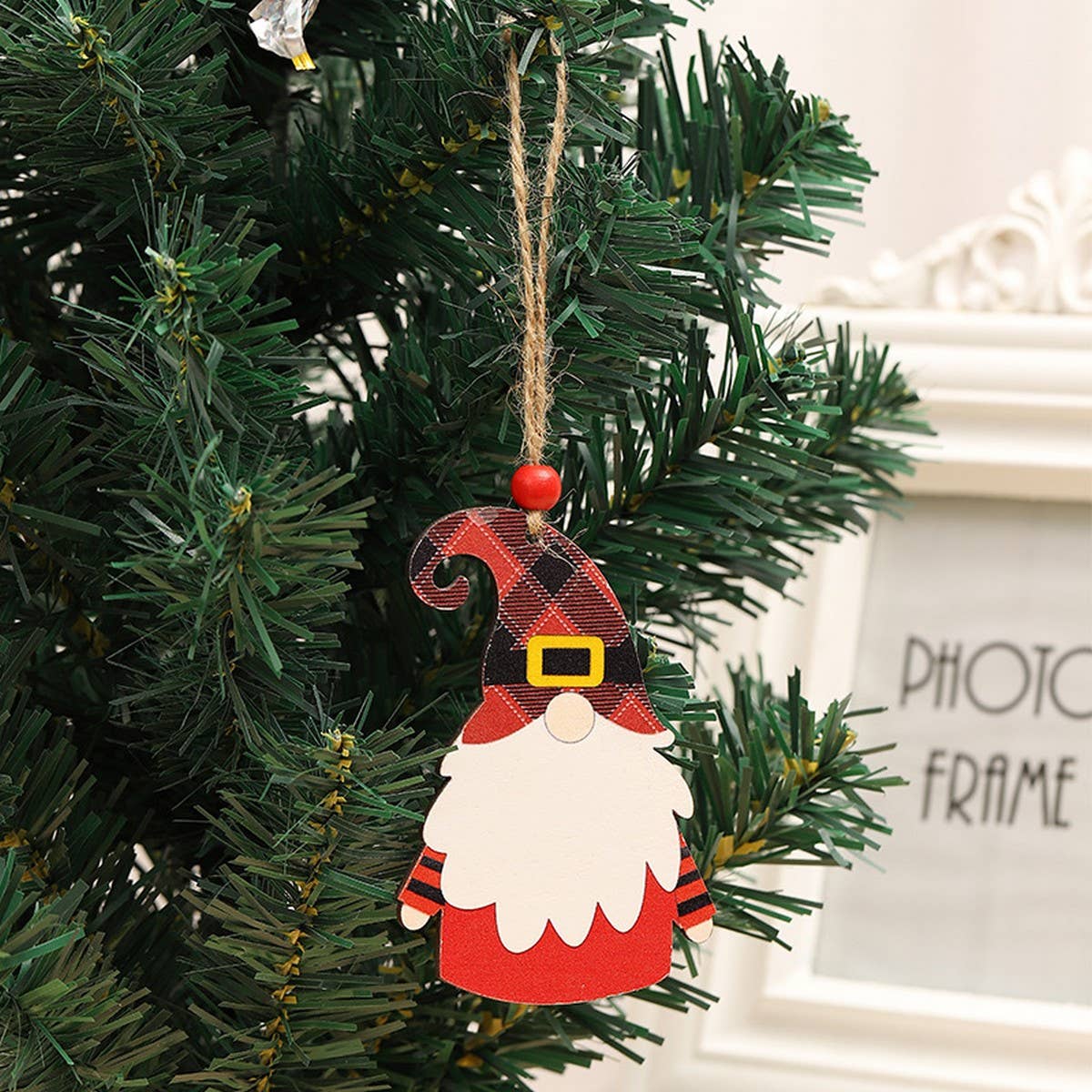 CHRISTMAS DECORATIONS PAINTED WOODEN PENDANTS