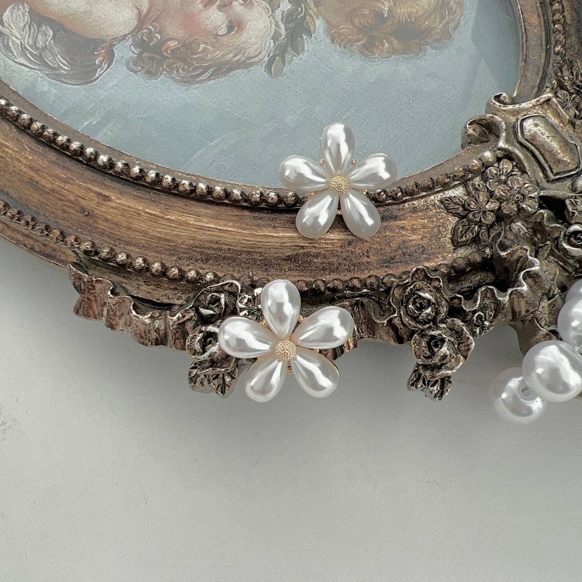 FRESH PEARL PEACH BLOSSOM EARRINGS