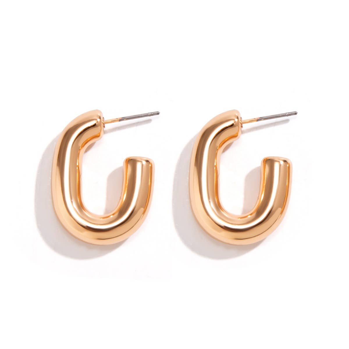 METAL WIND CIRCULAR RING THICK CHAIN EARRINGS