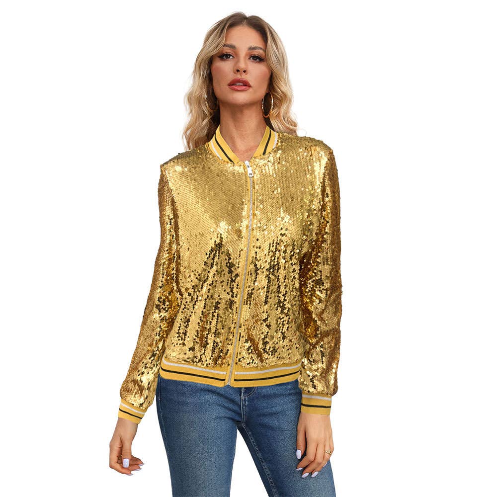 STYLE SHORT SEQUIN JACKET WITH CARDIGAN JACKET