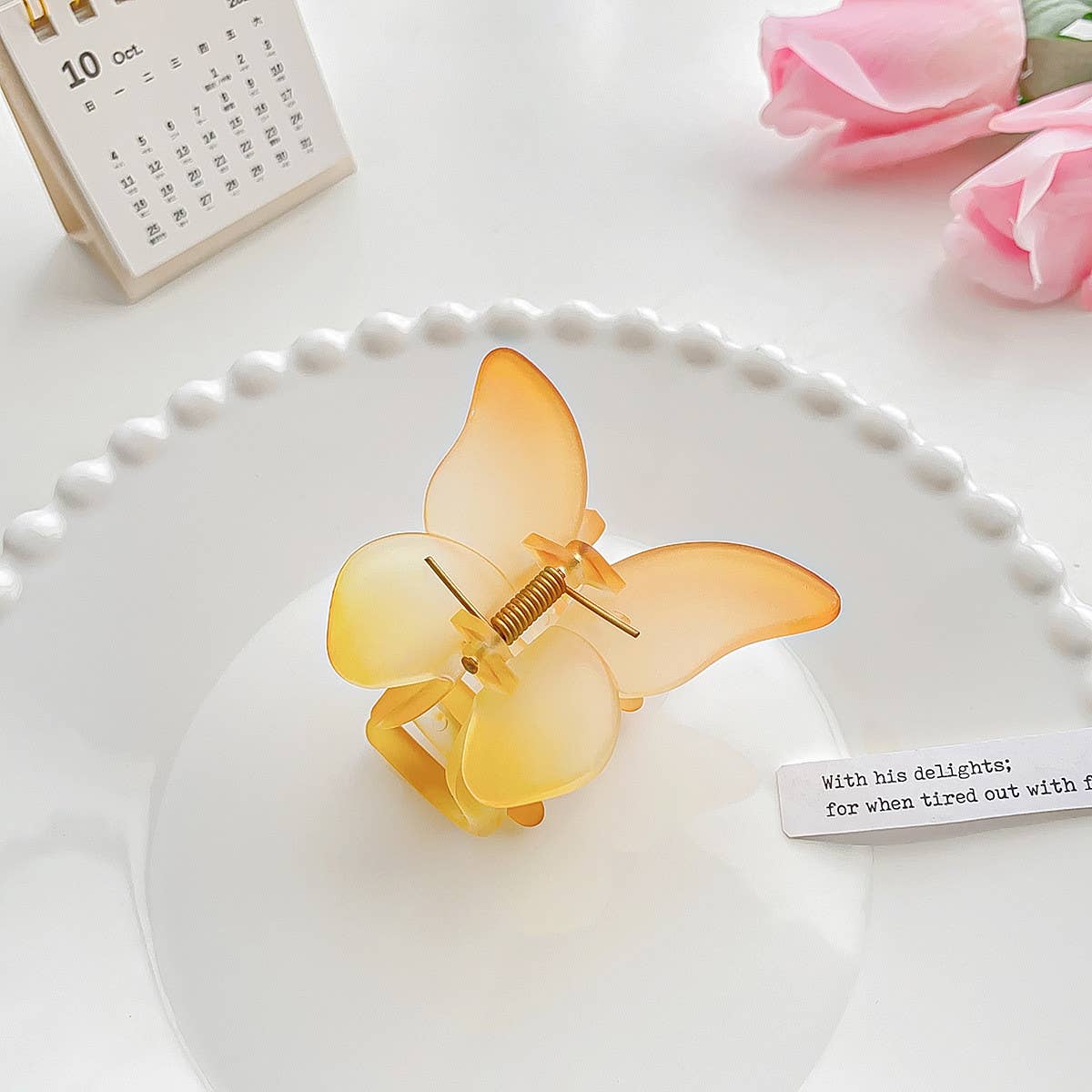 SIMPLE GRADIENT COLOR BUTTERFLY CLIP HAIRPIN_CWAHA1008