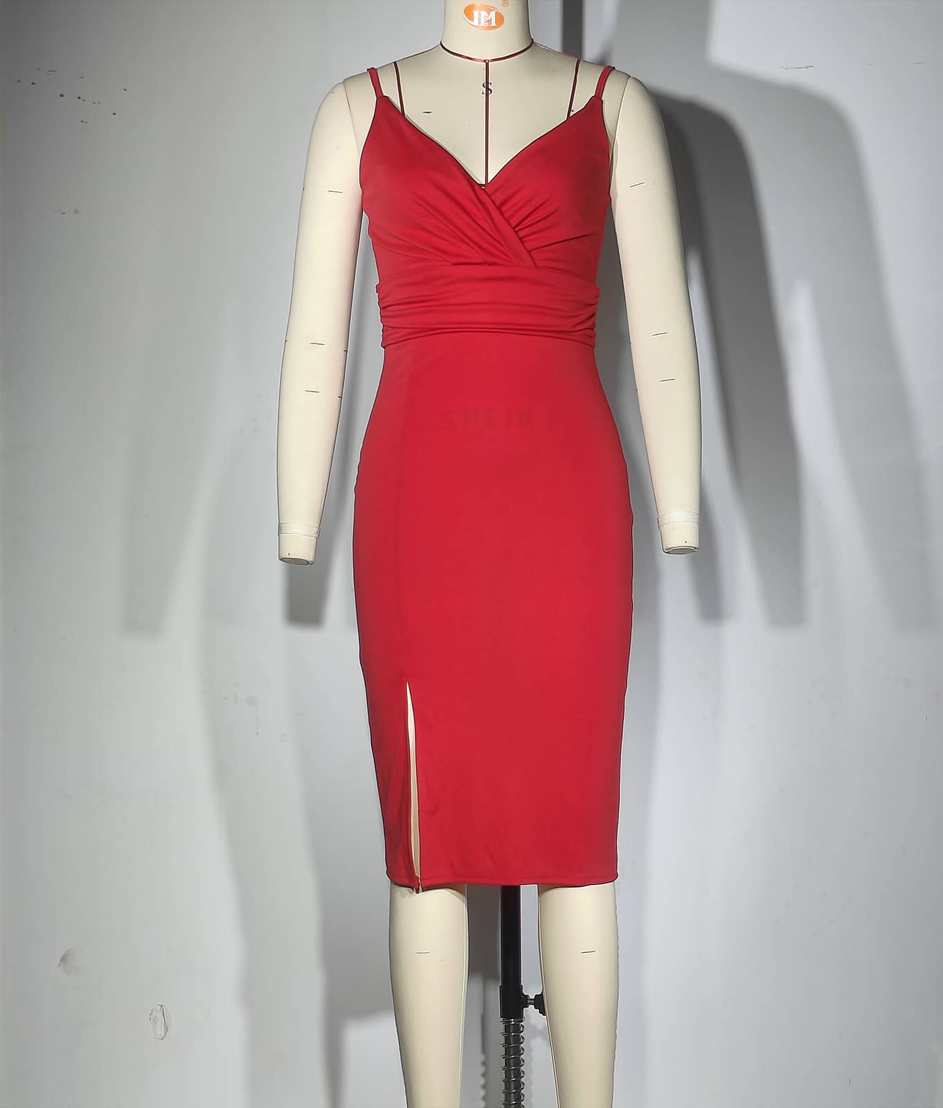 V-NECK SEXY WRAP HIP SPLIT HALTER DRESS