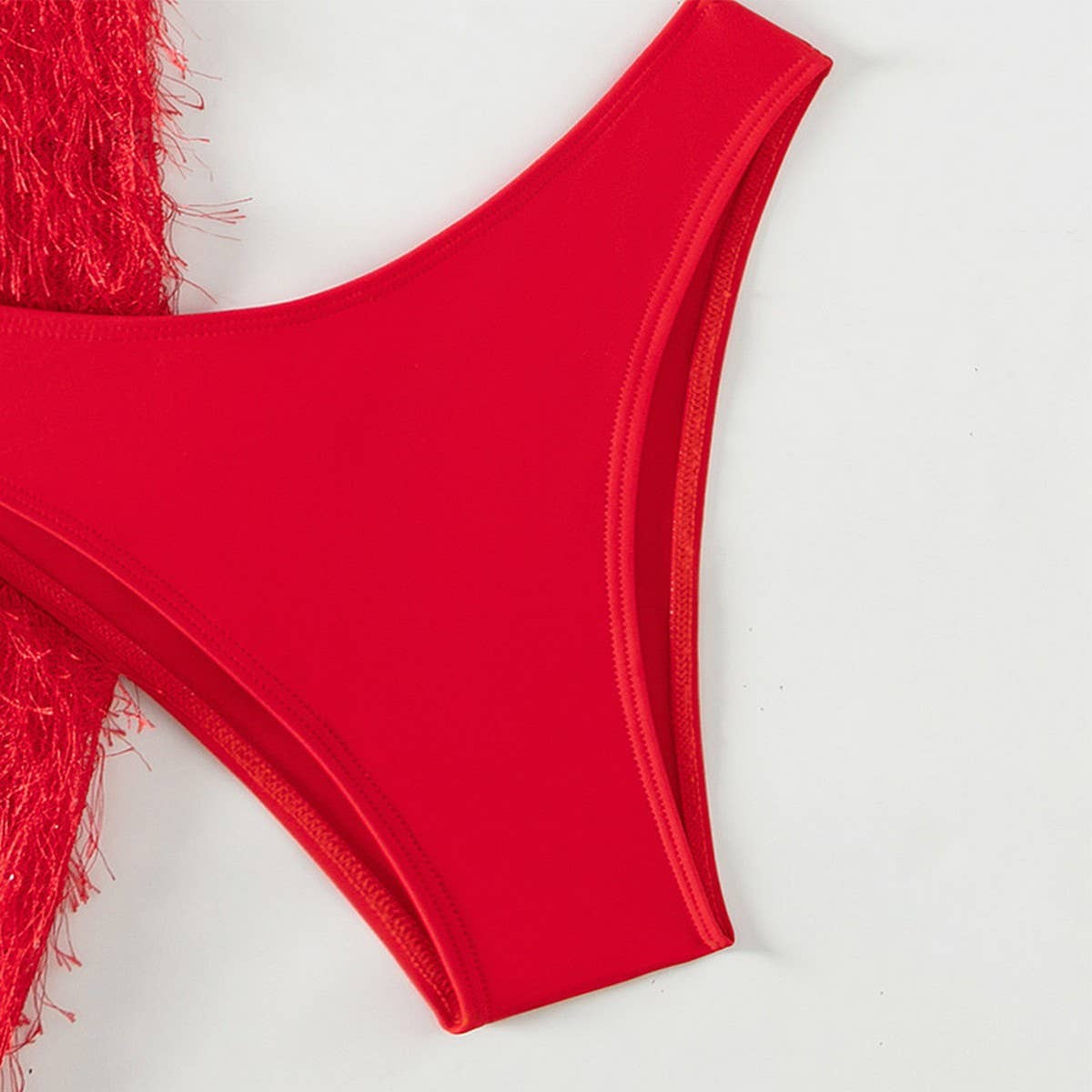 Fleece Bikini Set - Solid Color Halter Swimsuit