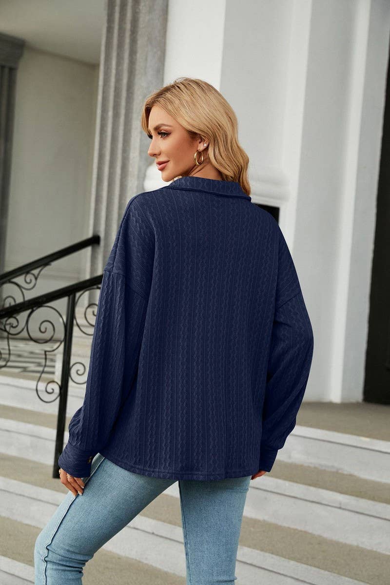 CWOCO0889_SOLID COLOR LAPEL POCKET BUTTON LONG SLEEVE COATS