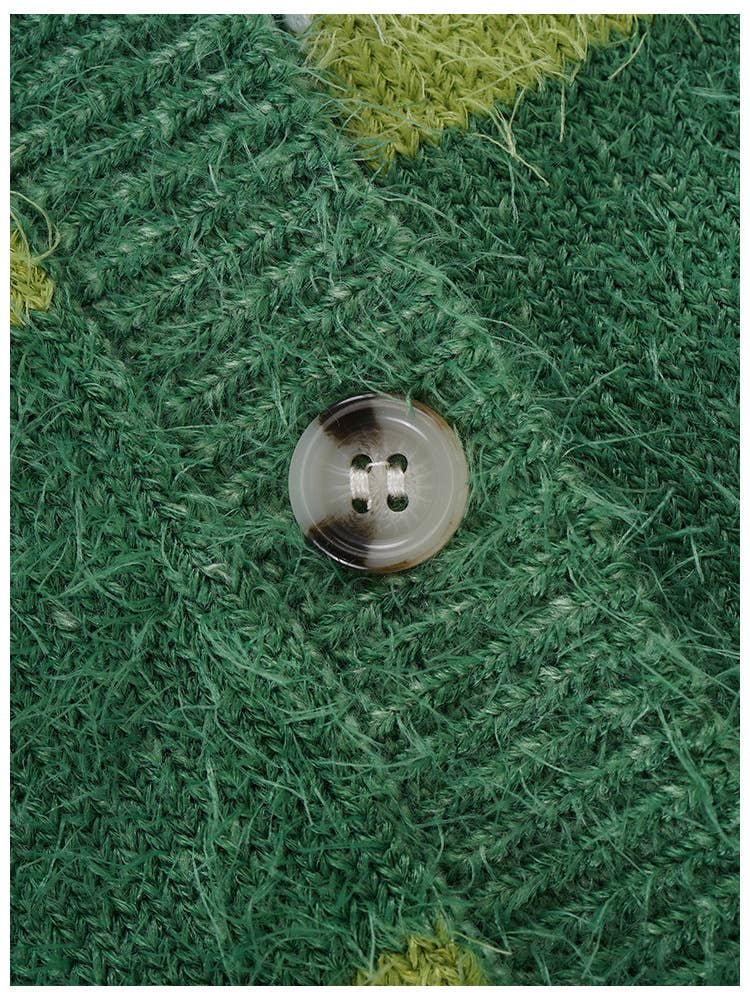 STRIPED JERSEY CARDIGAN AMERICAN CREWNECK SWEATER