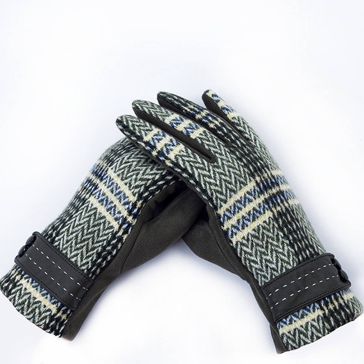 PLAID FLEECE WARM BREATHABLE GLOVES_CWAG0071
