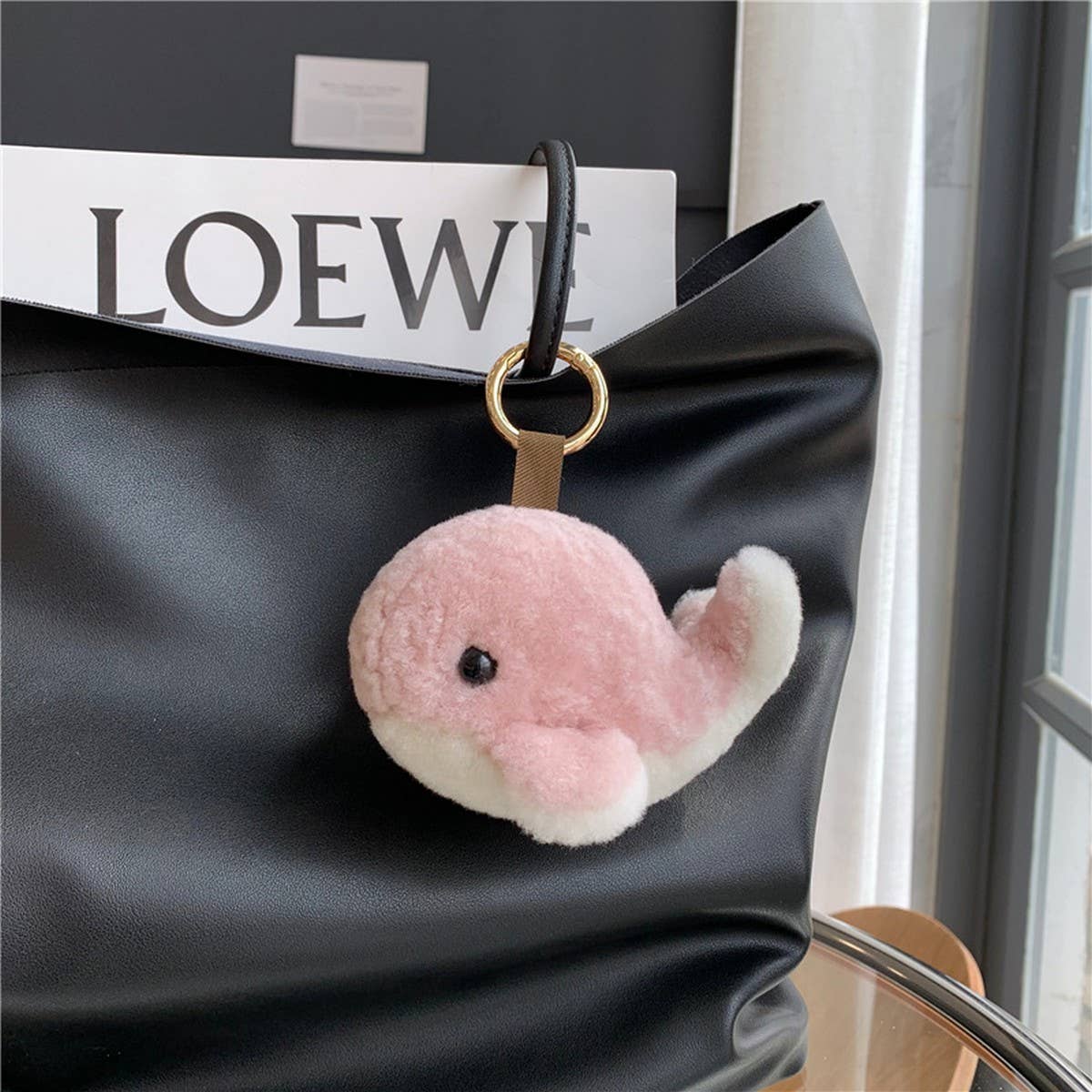 CUTE PLUSH BABY WHALE CAR KEYCHAIN PENDANT