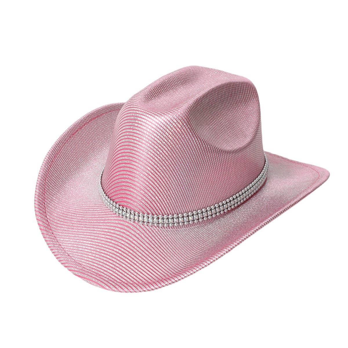 Laser Stripe Rhinestone Western Felt Cowboy Hat_CWAH3653