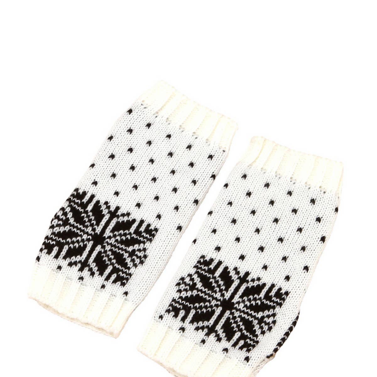 CHRISTMAS SNOWFLAKE HALF FINGER WARM GLOVES_CWAG0089
