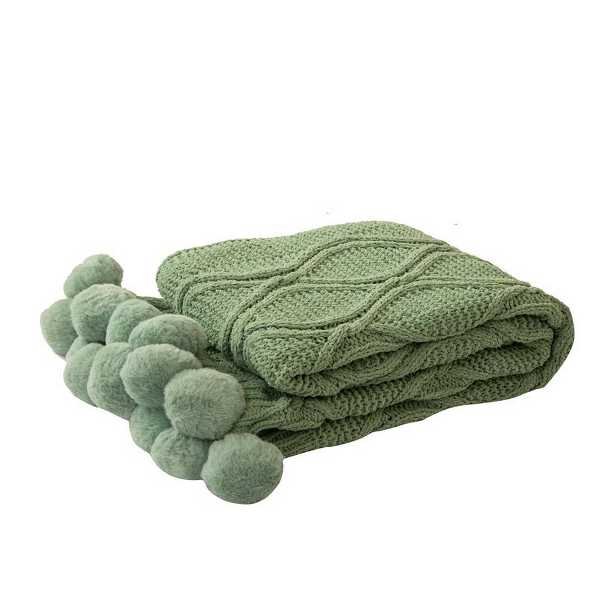 SOLID COLOR COMFORTABLE KNITTED BALL THROW BLANKET_CWMM2363
