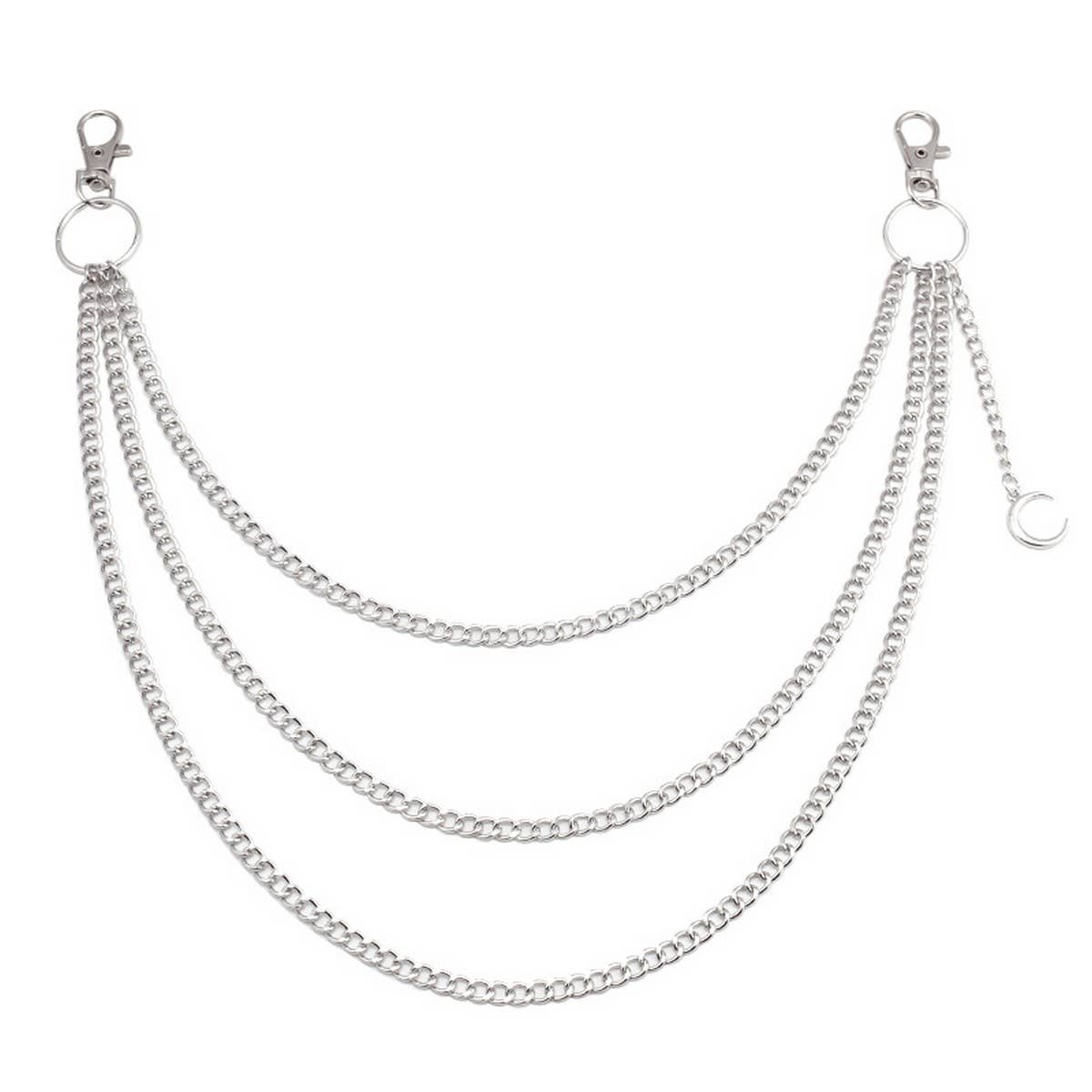 VINTAGE MOON PENDANT MULTI LAYER PANT CHAIN