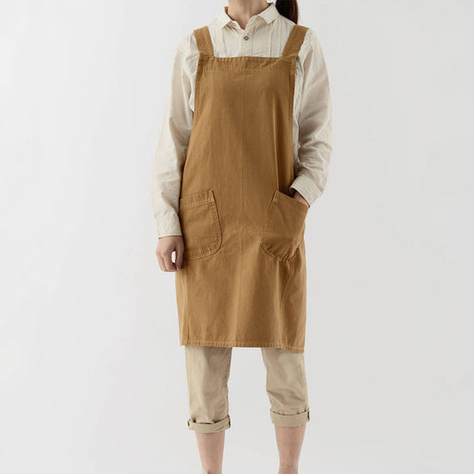 Waterproof Solid Color Linen Aprons with pockets
