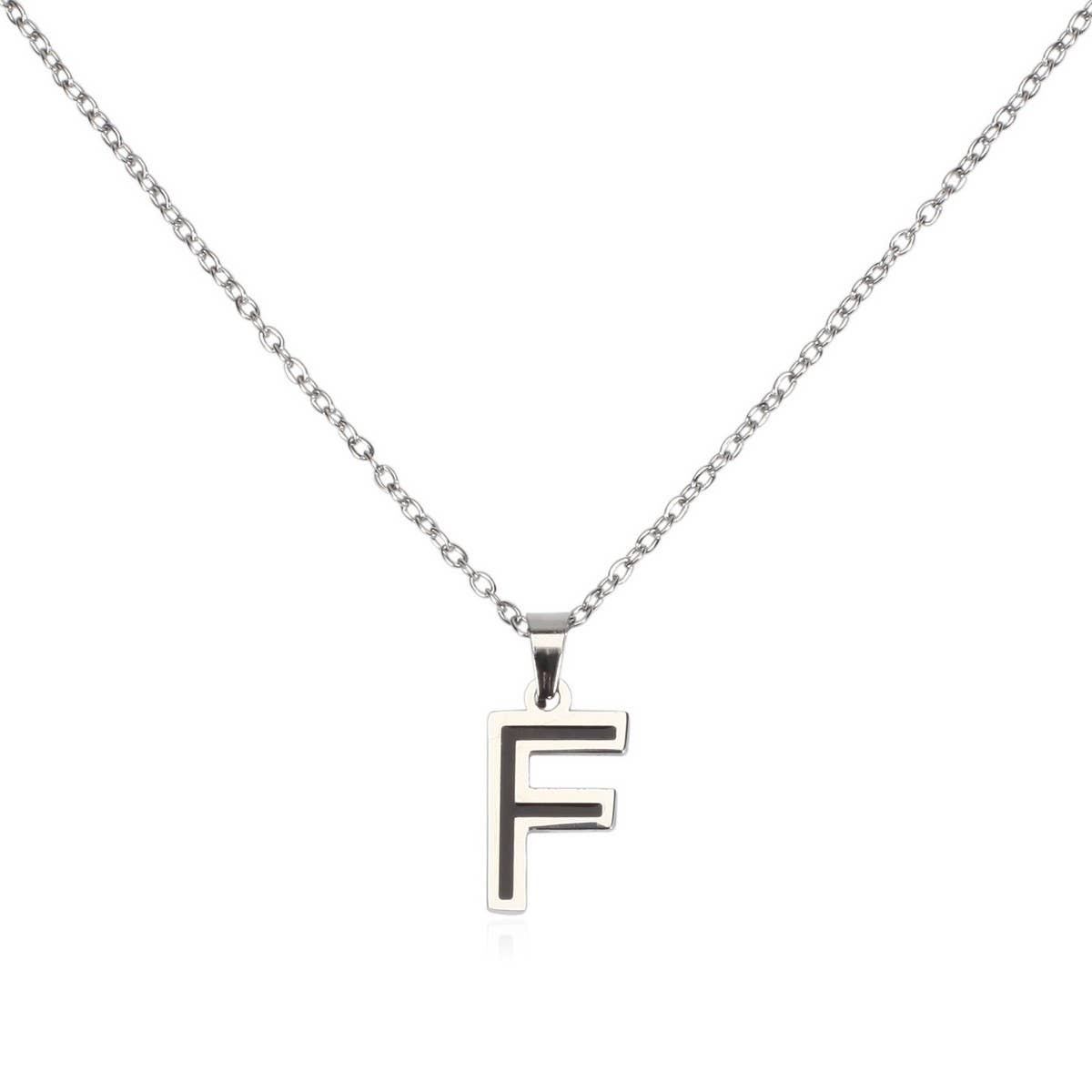 CWAJE05716_STAINLESS STEEL ALPHABET LETTER PENDANT NECKLACE